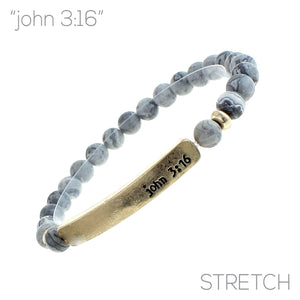 "John 3:16" Natural Stone Bracelet