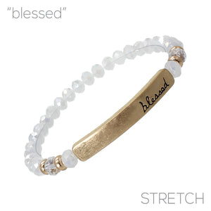 "Blessed" Natural Stone Bracelet
